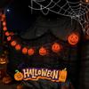 1pc 10/20 LED Halloween Horrible Flat Pumpkin String Light Battery Powered For Home Bedroom Garden Festival Party Decoration