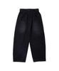 CREAM SODA LAB Front Catbrush Washed Cotton Elastic Waist Pants Black