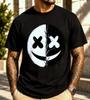T-shirt Grunge Smiley Faccina Y2K Uomo Streetwear Grafica Usurata Taglia M-XL