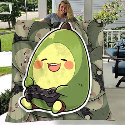 1 Stück Avocadodruck Leichte Flanelldecke, Bequeme und Warme Decke, für Camping Sofa Bett und Couch Büro, Geschenk