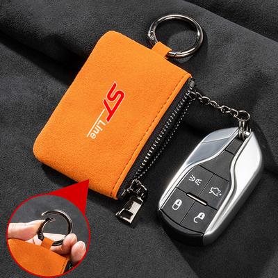 Car Key Bag Suede Coins Wallet Mini Card Pouch For Focus 2 Fiesta Mondeo Fusion Escape Edge Ecosport Kuga ST LINE Accessory