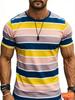 Summer Simple Striped Graphic T Shirts For Men Fashion Short Sleeve 3D Printed Crew Neck T-shirts Loose Breathable Top