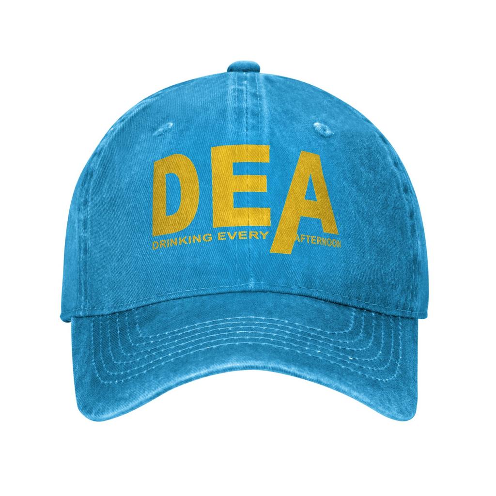 Summer DEA Drunk Every Afternoon Baseball Cap Sun SunProof Design Washed Trucker Hat Couple Women Casual Hippie Baseball Caps