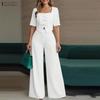 Women Short Sleeve Cropped Tops and Pants Summer Two Piece Suit Sets