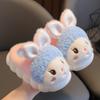 Children's cotton slippers winter velvet thickened warm soft sole non-slip home cartoon cute boy and girl baby parent-child shoes