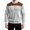 Men's Colorblock Round Neck Long Sleeve Tops Men's Sports Large Size Casual Round Neck Tops