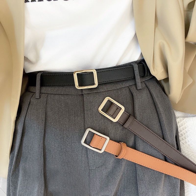 Womens Versatile Pu Belt With Sophisticated Pin And Vintage Buckle Options For Pairing Stylish
