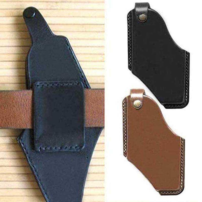 Leather Cell Phone Holster Retro Sheath with Belt Loops Mobile Phone Belt Cover for Mens Outdoor Waist Hanging Belt