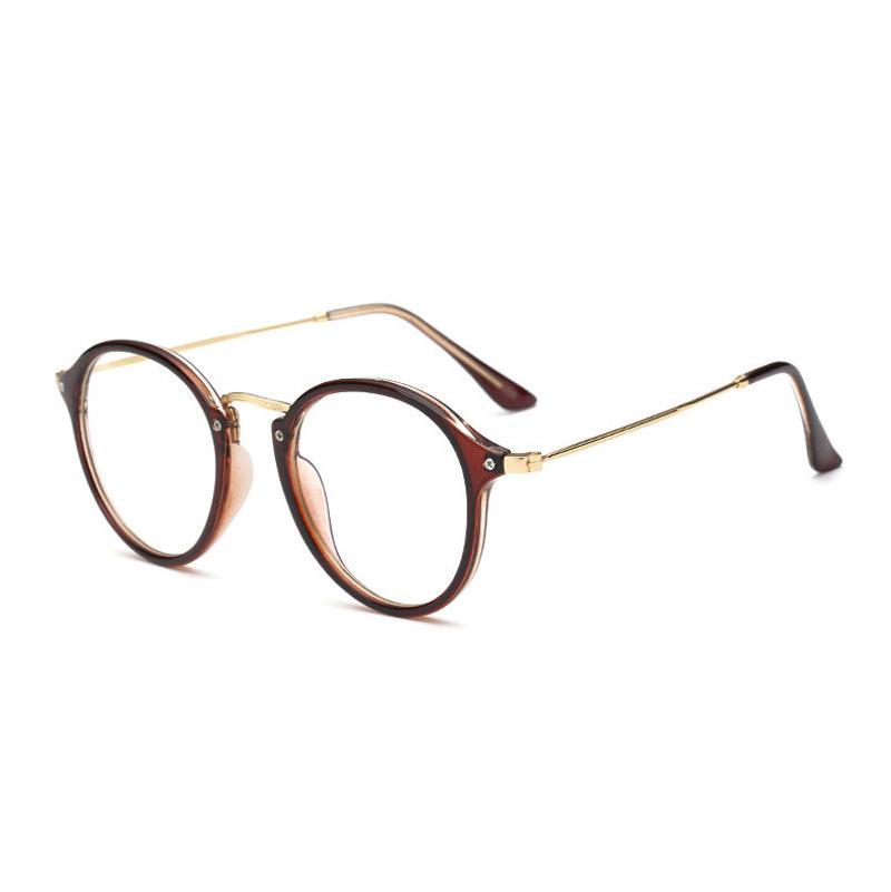 Light Retro Thin Frame Round Women'S Glasses Frame Simple Casual Glasses Frame With Myopia Men'S Trendy Glasses