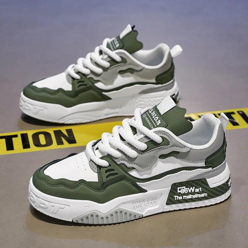 Mens Trendy Skate Shoes Comfy N Slip Casual Lace Up Sneakers for Mens Outdoor Activities