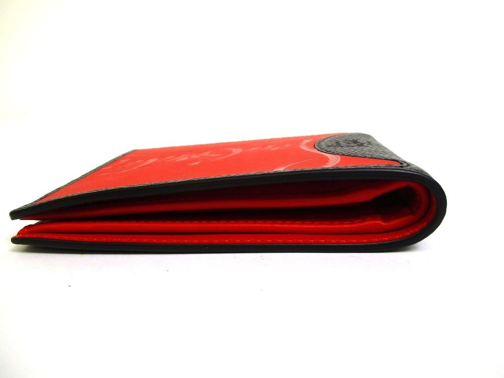Authentic Christian Louboutin Coolcard Black Red Leather Bifold Bill Wallet #b178 Open Box