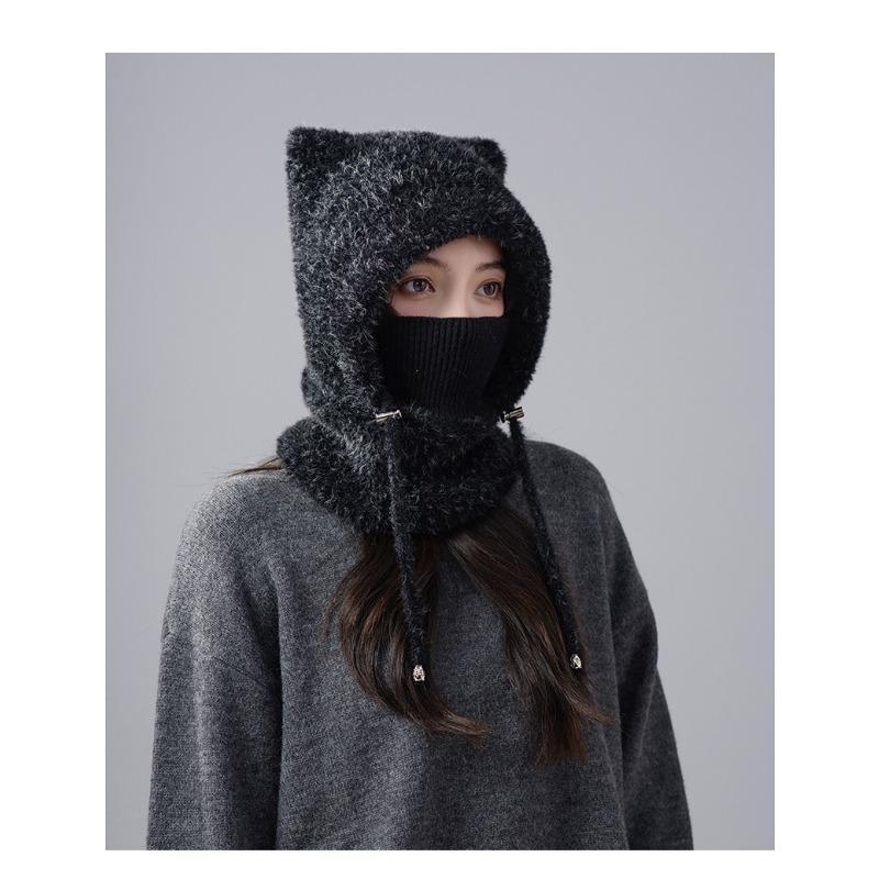 Korean Cute Ear Design Winter Warm Neck Scarf For Women
