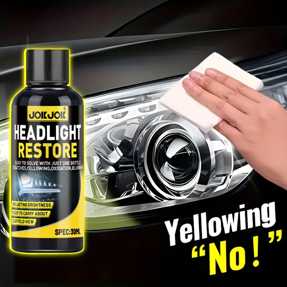 Professional Headlight Restoration Agent - Removes Yellowing, Oxidation and Haze - Lens Polishing and Grinding Material - Effect