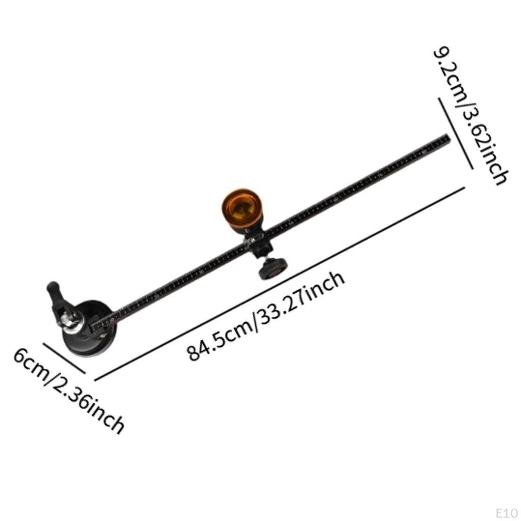 Circular Glass Cutter Cutting Tool Adjustable Alloy Round with Suction Cup Hand