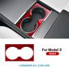Luxury Real Soft Carbon Fiber Car Water Cup Holder Panel Cover for Tesla Model 3 Highland 2024 ABS Interior Trim Accessories