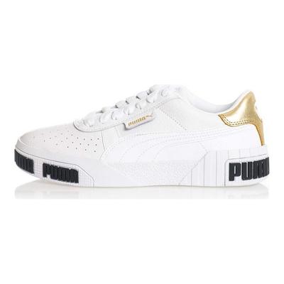 Cali Bold Metallic Synthetic Leather Casual Slip Resistant Lightweight Breathable Low Top Skate Shoes Women Sneaker White 371207-01