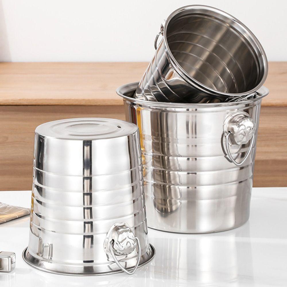 Stainless Steel Ice Bucket Thicked Red Wine Bucket Party Supplies Champagne Bucket Bar
