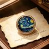 Vintage Van Gogh Oil Painting Brooches Artistic Suit Coat Pins Men Women