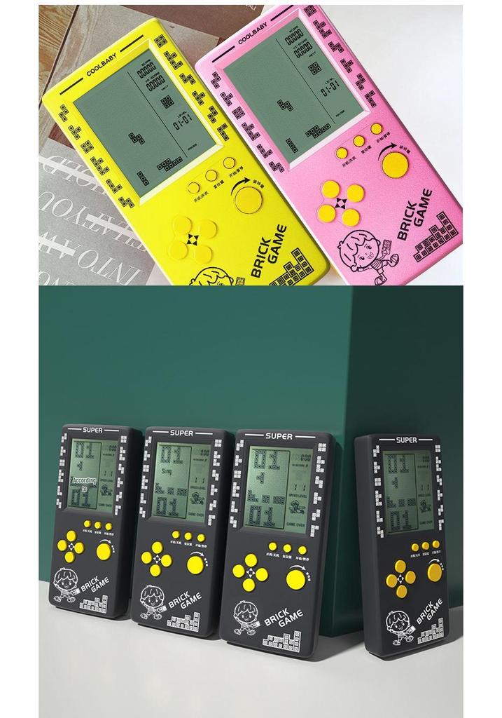 4,1-Zoll Retro Tetris Spielkonsole: Handheld Lernspielzeug für Kinder im Vintage-Stil
