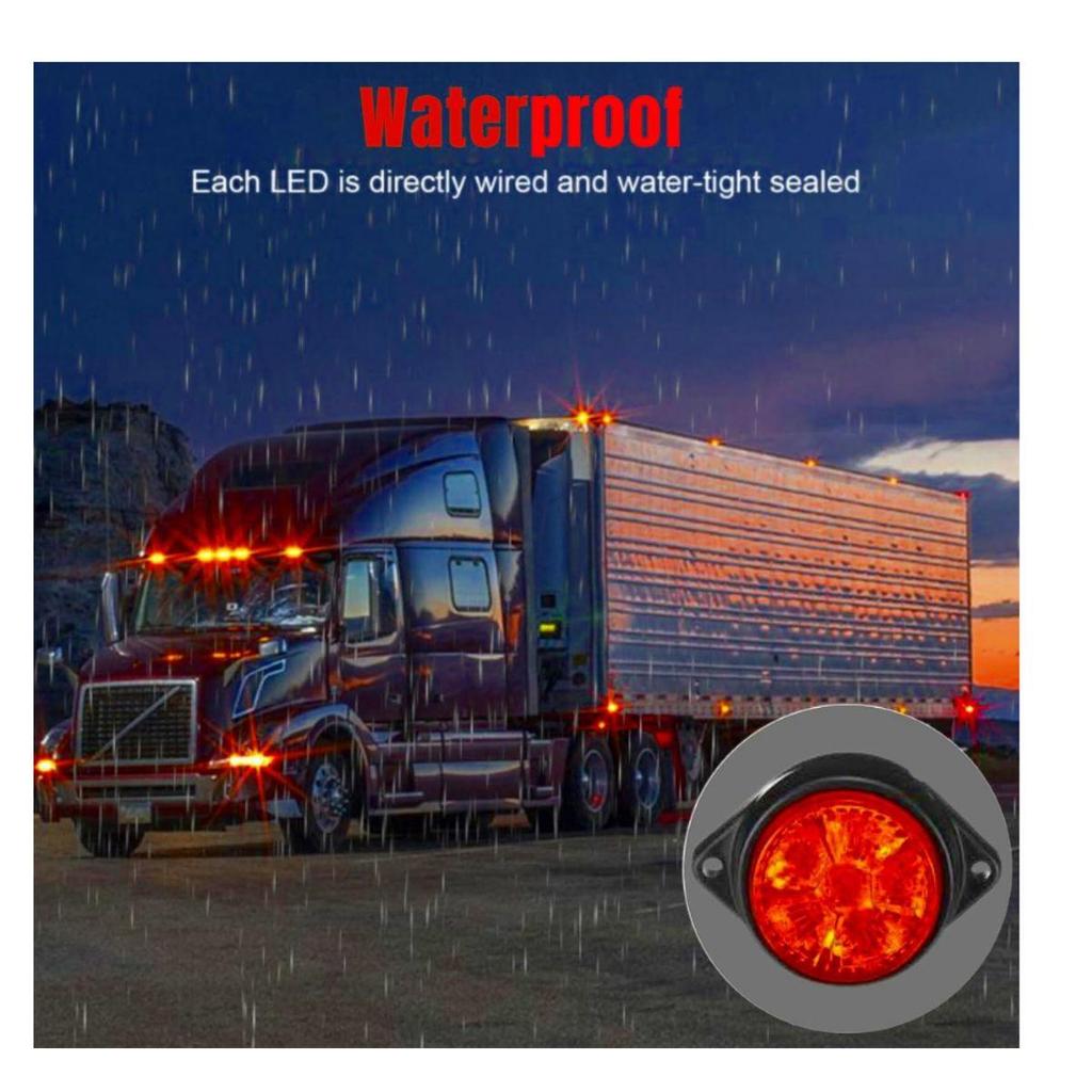 2-Pack LED Trailer Marker Lights 24V | Waterproof Red Chicken Lights | Universal Fit for Semi Trucks & Freightliner