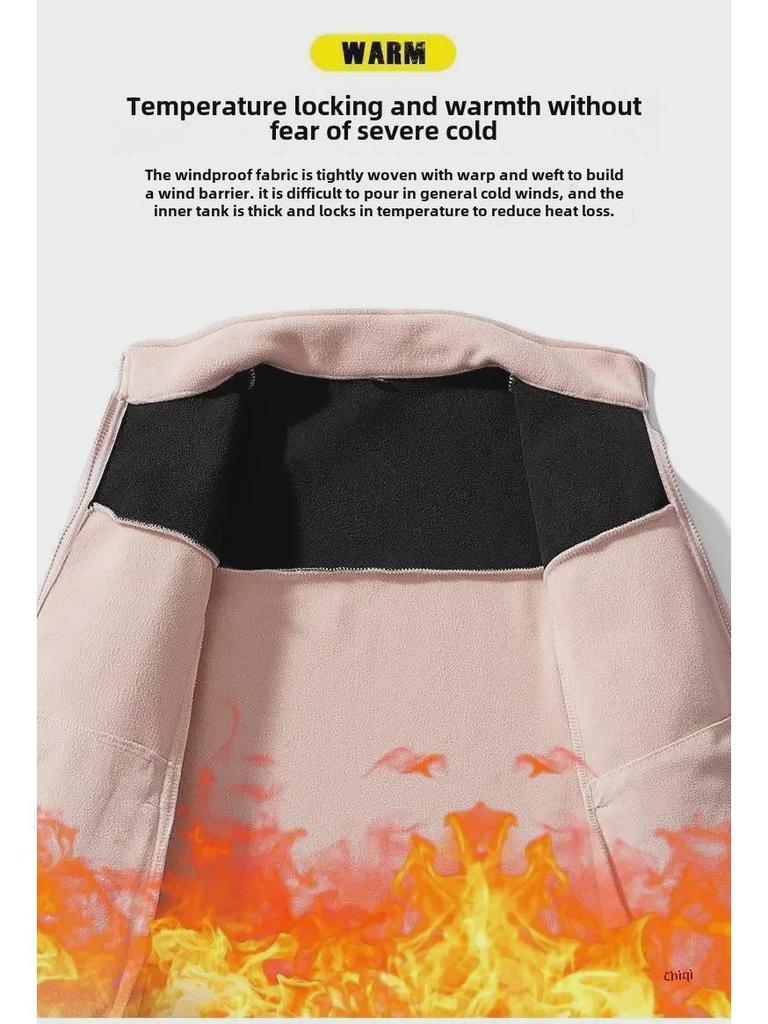 Men's and Women's Windproof, Waterproof, and Oil-Resistant Thickened Mountaineering Jacket for Autumn and Winter