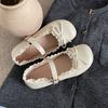 Women's Leather Shoes 2025 Spring Autumn Round Toe Vintage Fashion Bow-knot Flats Lightweight Comfortable Luxury Mary Jane Shoes