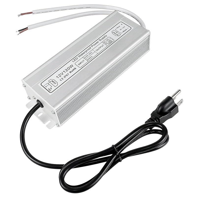 inShareplus 12V Power Supply, 300W IP67 Waterproof LED Power Supply, AC 110-260V to DC 12 Volt 25A Low Voltage Transformer, LED Driver with 3-Prong