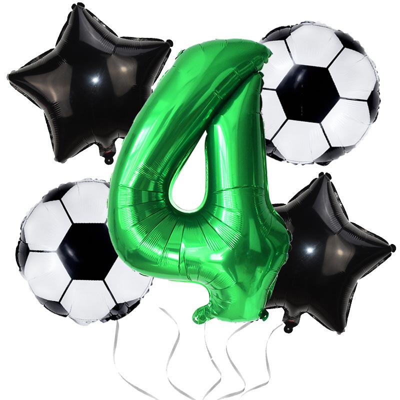 Soccer Birthday Balloon Kit Foil Football Air Globos 32inch Foil Number Balloons Kids Boys Sports Theme Party Favors Supplies