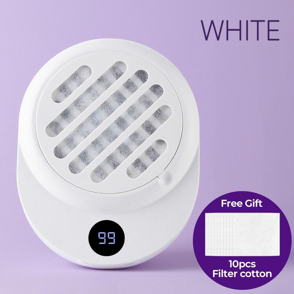 4000rpm Strong Suction Nail Dust Collector USB Dust Suction Collector Professional Nail Dust Extractor Wireless Nail Art Salon белый