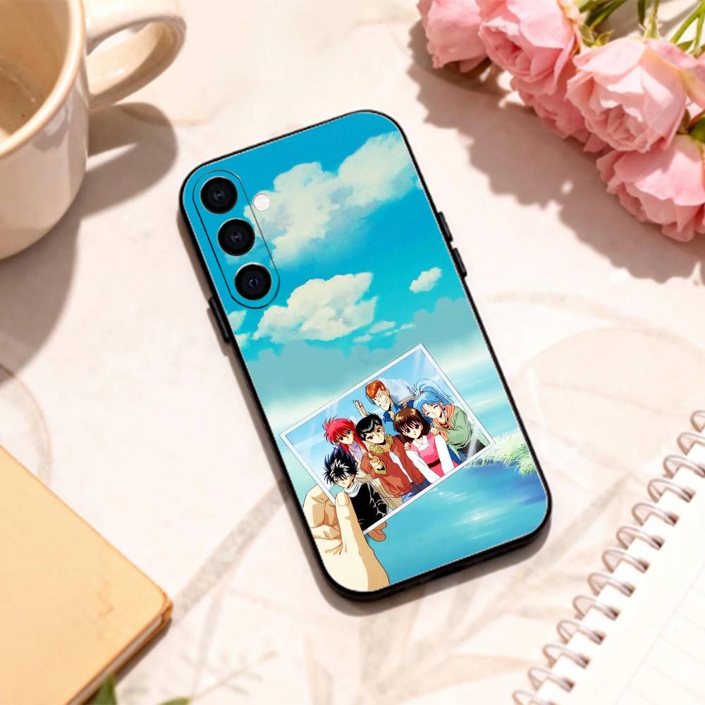 Vintage 90s Anime Yu Yu Hakusho phone Case For Samsung Galaxy A73,A72,A71,A70,A53,A52,A51,Others Soft Black Shell