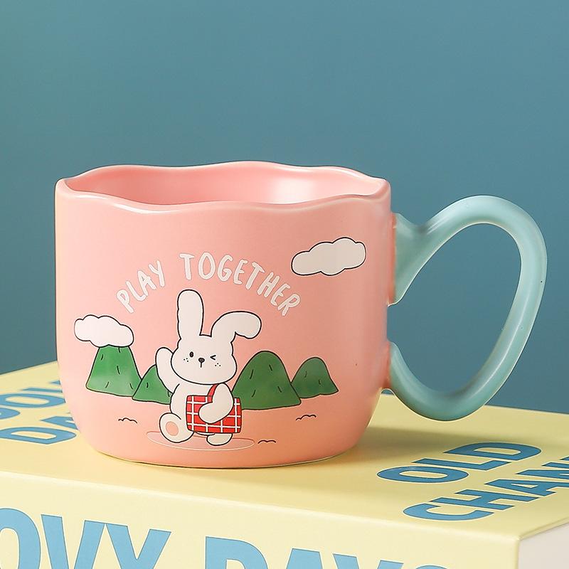 

Милая мультяшная керамическая чашка для офиса и дома, кружка с изображением животных, чашка для воды, молока, чашки для завтрака, сувенир, подарок 301-400ml