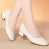 Square Toe Thick Heel Soft Sole Professional Work Shoes Black Low Heels Mid-Heeled Single Shoes 3cm Formal Light Mouth Shoes
