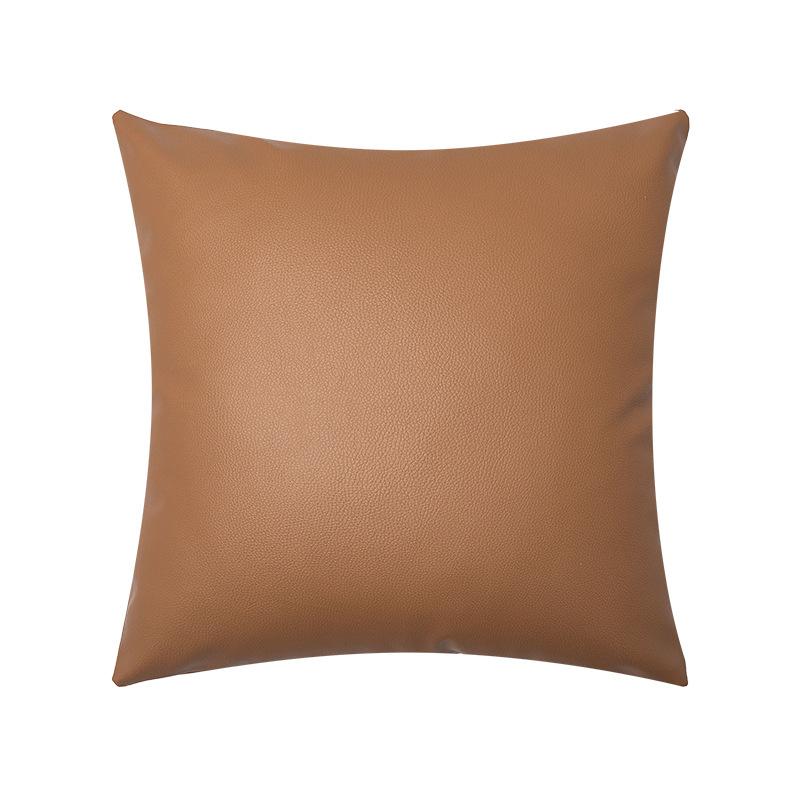 New Lychee Leather Pillowcase Texture Multi-color Light Luxury Imitation Leather Waterproof Living Room Sofa Pillowcase Waist Pillow Cushion