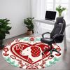 1pc Heart Dog Office Round Area Rug, Mat Suitable For Office, Under Office Chairs Bedroom Living Room Home Decor, Room Deco