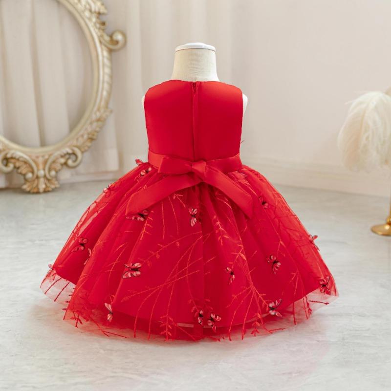Cute Bowknot Princess Dress For Little Girls Birthday Party Flower Girl Formal Dress