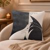 Black and white creative art painting Cushion Cover Anti-dustmite Pillowcase Invisible zipper silky short plush Sofa cushion