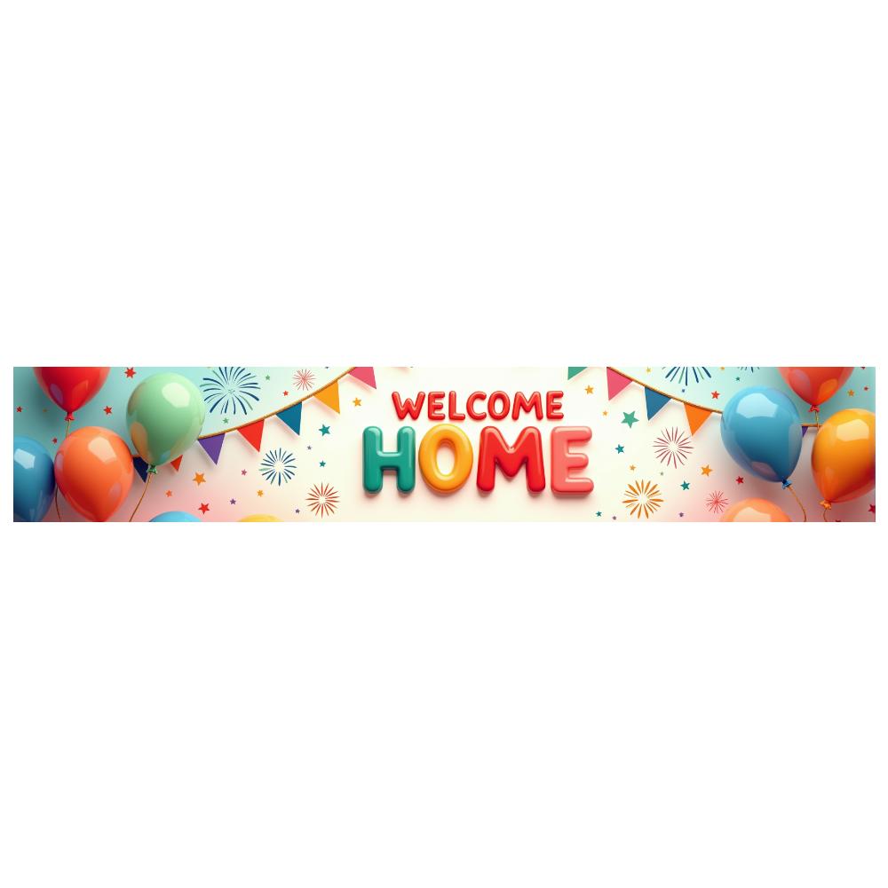 Housewarming Banner Vibrant Pattern Banner Decoration Home Celebration Multicolor Scheme Welcome Banner For Home Event Indoor