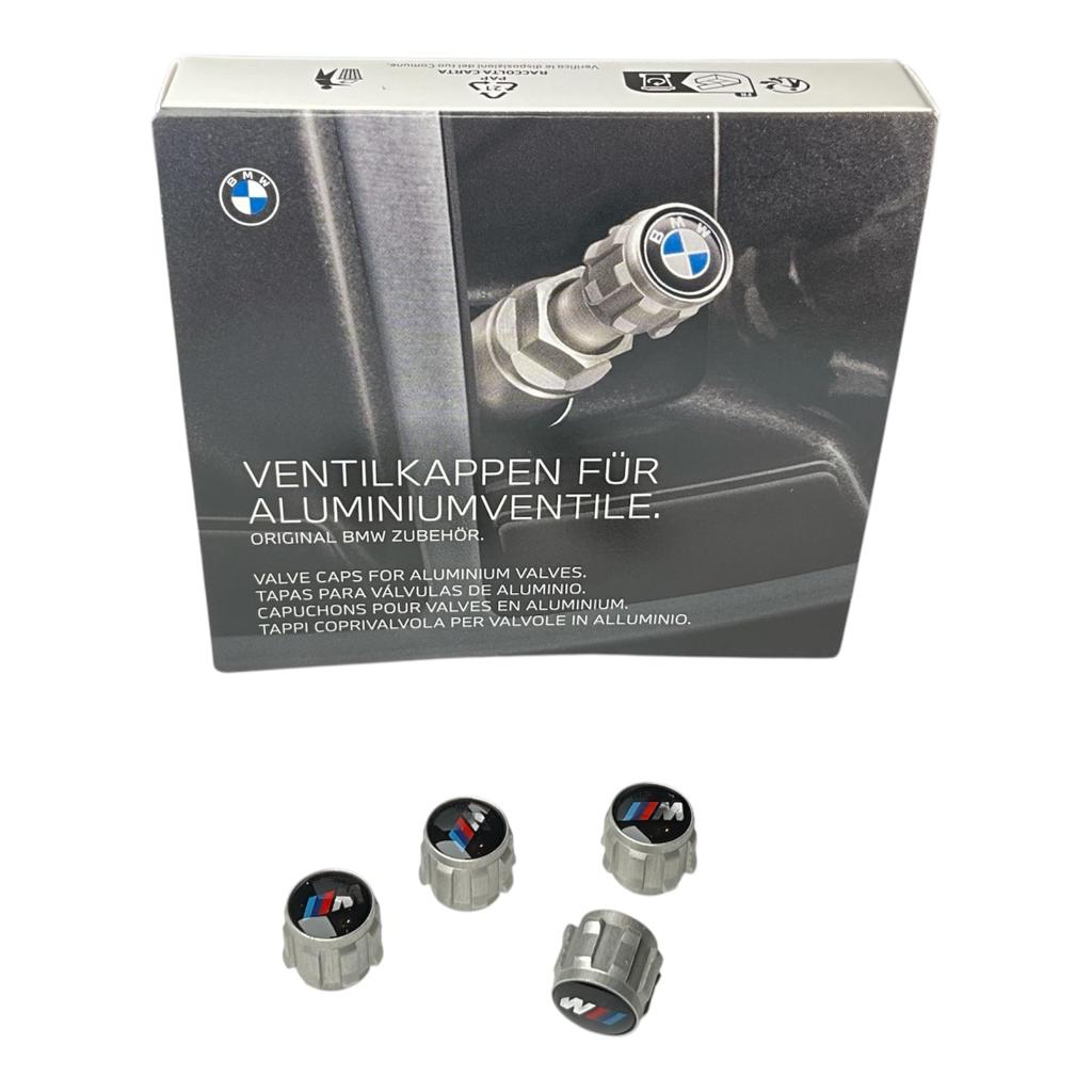 BMW Genuine M Logo Wheel Tire Valve Stem Cap Set