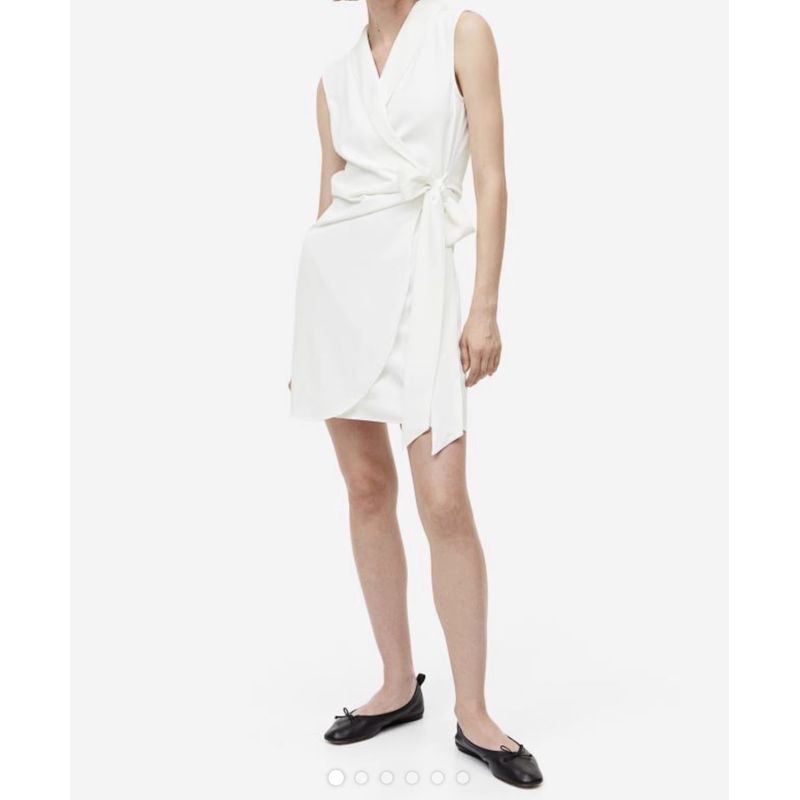 

Export Single H Home Elegance Beautiful Work Clothing Lace-up Lapel Elegant Work Ol Dress Office Casual Short Skirt for Women White X L