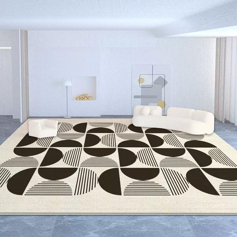 Striped Geometric Pattern Carpet for Living Room Large Area Rugs Modern Minimalism Light Luxury Mats Bedroom Floor Mat