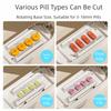Dust-Proof Pill Storage Box with Cleaning Brush Daily Pill Splitter Cut Tablet Dispenser  Daily Use