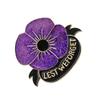 Women Brooch Purple Poppy Flower Alloy Breastpin Lapel Pin Brooch Decoration Gift