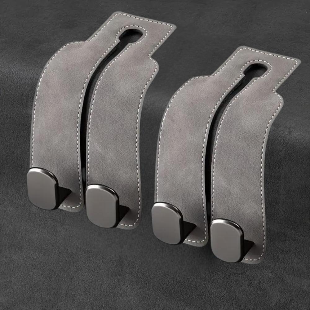 

Автомобильный крючок для подголовника из высококачественной замши — складная конструкция с крючком из АБС-пластика для универсальной совместимости с автомобилем 2 PC серый