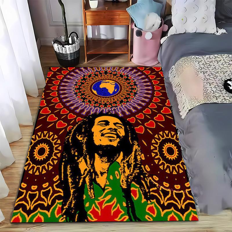 

Vibrant Bohemian Rug with Earth and Animal Motif, Feel the Power Suitable for use as an anti-slip game mat for living room and bedroom sofas 40x60cm( 15x23in )