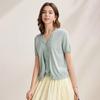Zhaojun Women's Silk Blend Lace Knit Short Sleeve Cardigan