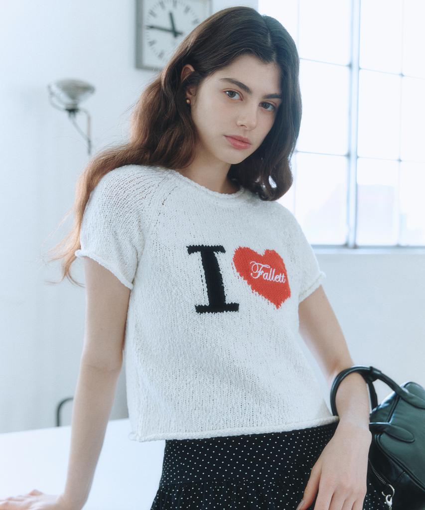 Palet I Love Short Sleeve Knit White