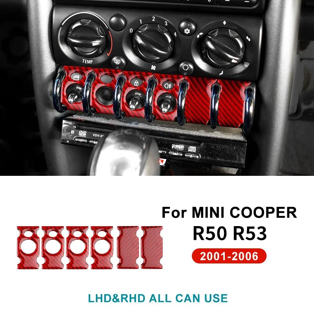 Real 3D Soft Carbon Fiber Sticker For Mini Cooper R50 R53 2001-2006 Headlight Door Switch Panel Cover Interior Upgrade Decor Kit