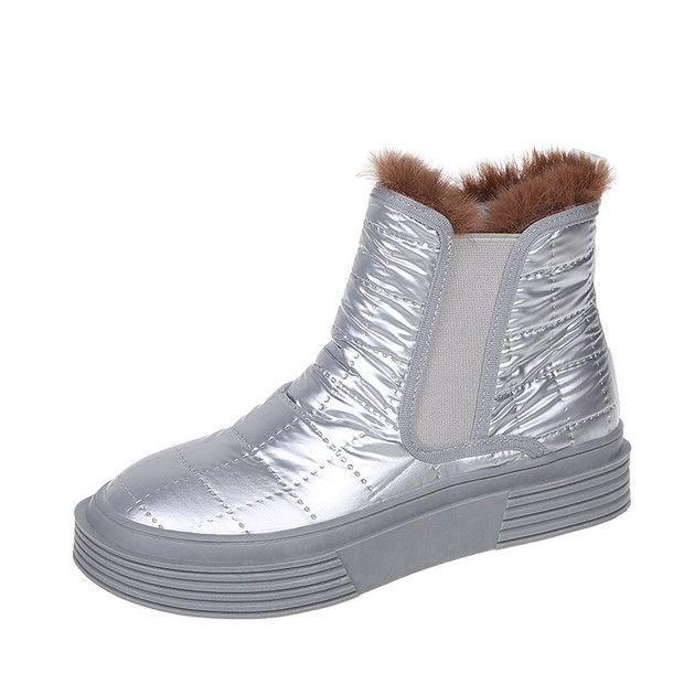 

Зимние нескользящие ботильоны на высокой платформе с плюшевой подкладкой 35