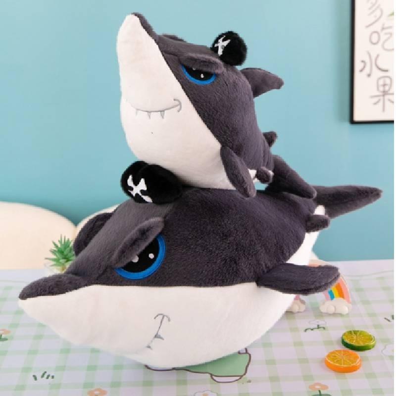 Adorable Pirate Shark Plush Toy Pillow Soft Stuffed Animal For Birthday Gifts