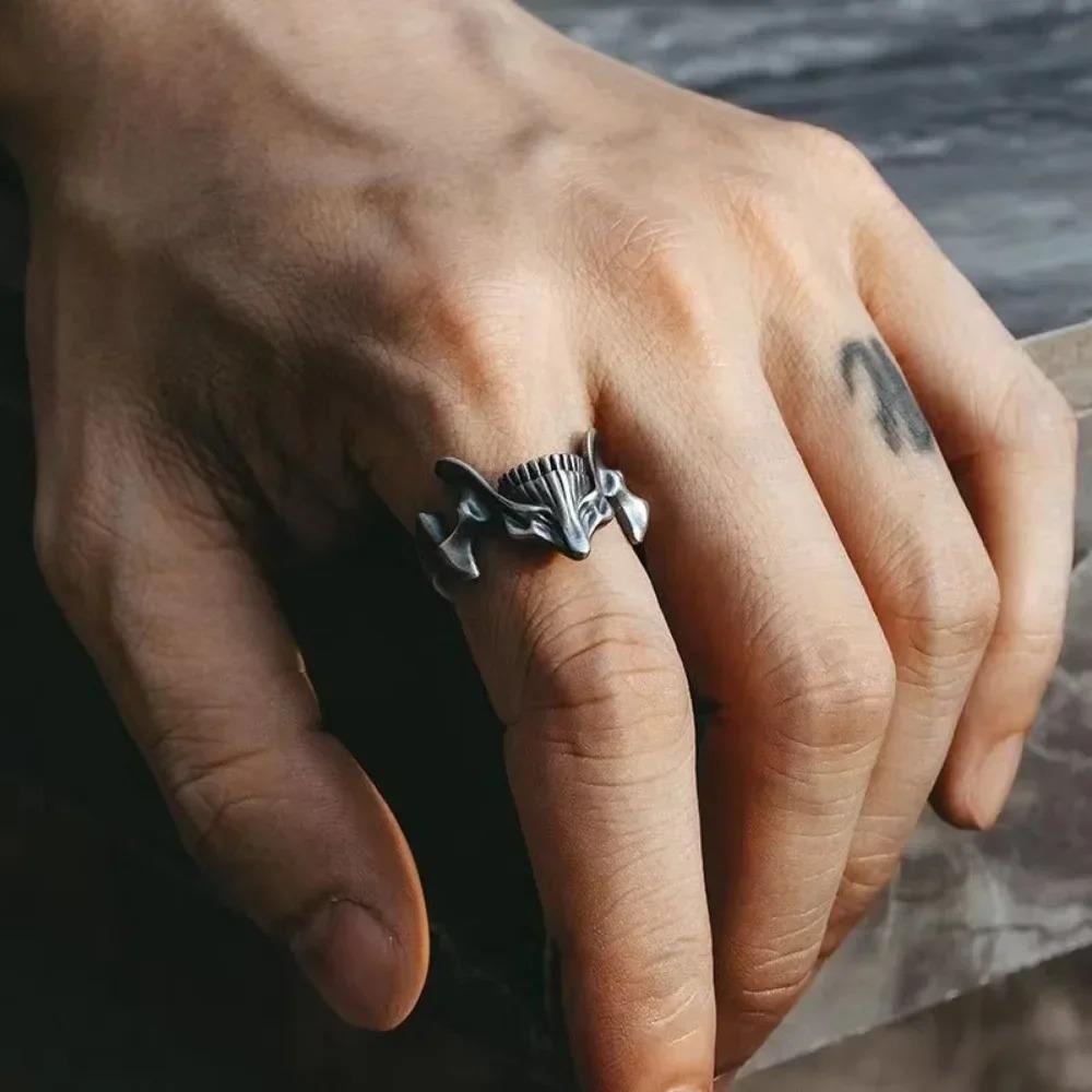 Vintage Gothic Steel Skull Mask Rings Skull Mask Design Finger Ring Set for Men Women Creative Punk Rings